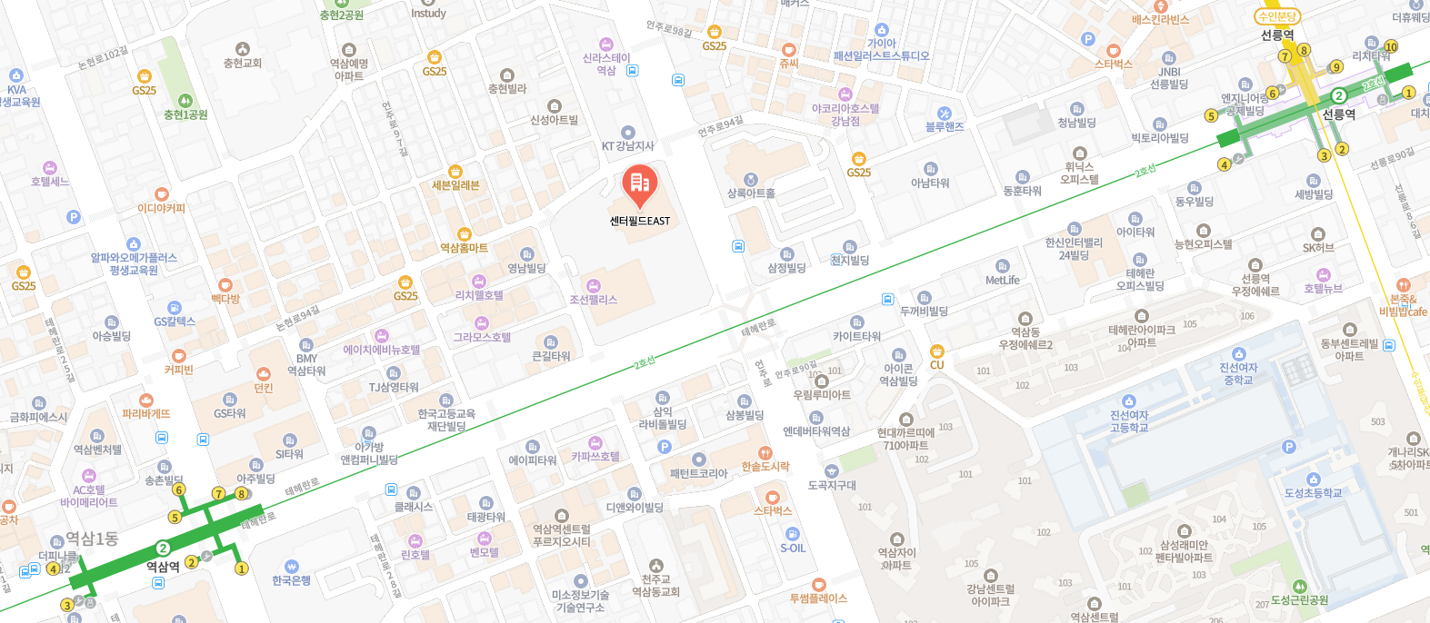 센터필드 East 위치 지도
